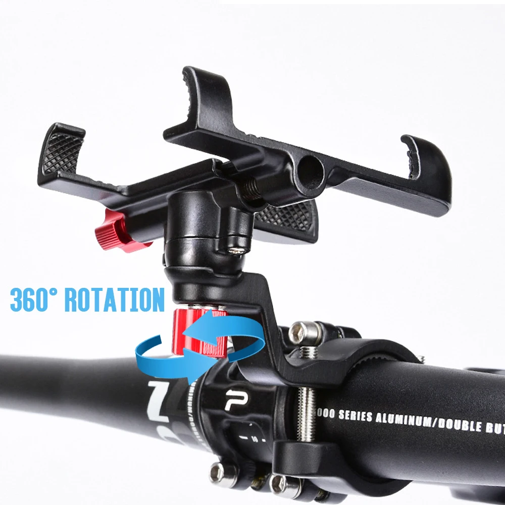 

Aluminum Alloy 360 RotationBicycle Phone Holder Motorcycle Handlebar Mount Universal Non-slip Adjustable Moblie Cell Phone Stand