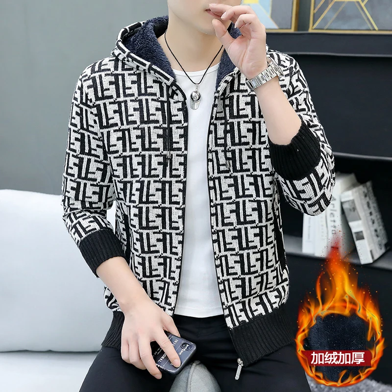 

KUANGNAN Luxury Brand Cardigan Male Men's Sweaters Designer Clothes 2023 Autumn Sweater Winter Clothing Luxury Man Cardigans