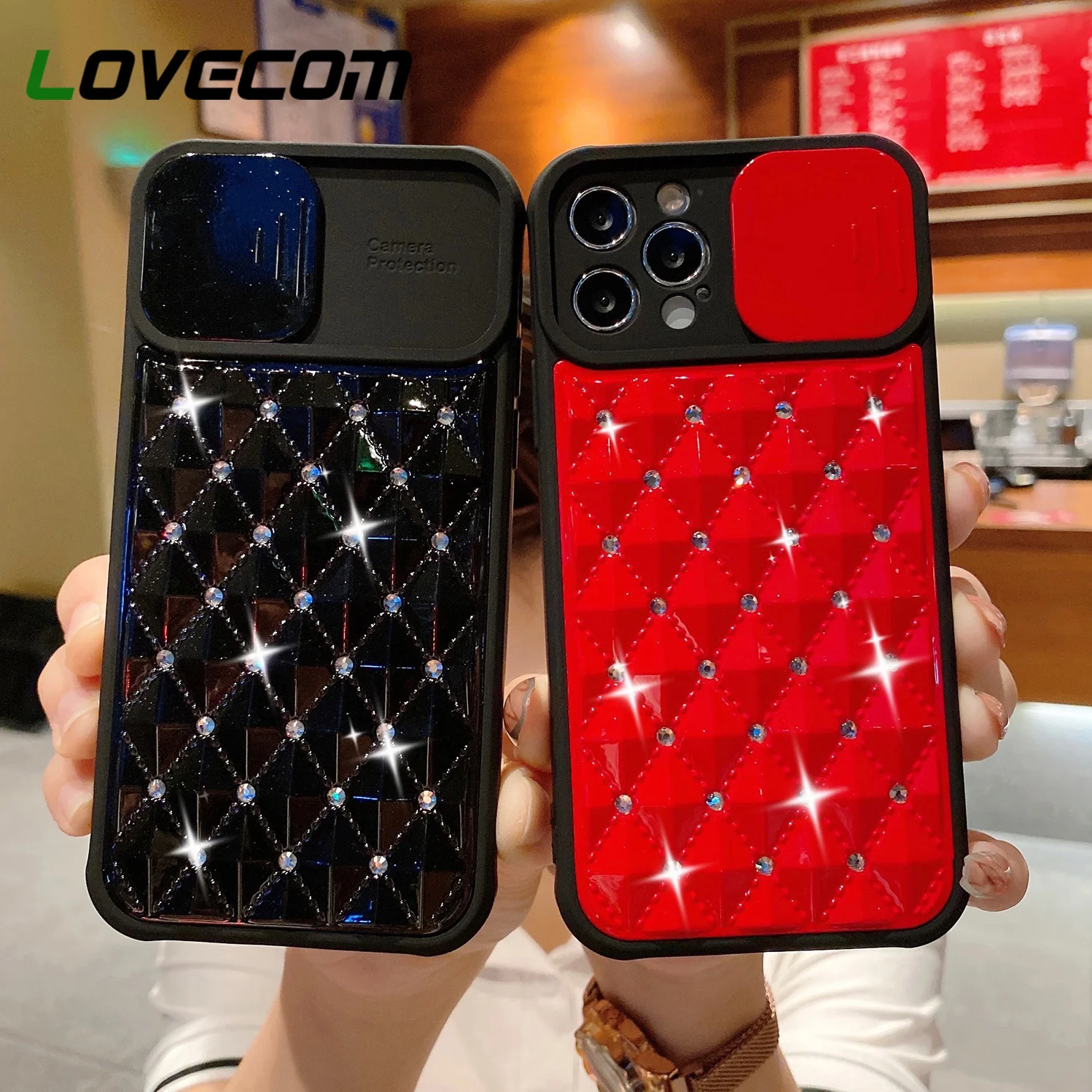 

Обновленный чехол для телефона с нажимным вытяжным объективом, Алмазный защитный чехол для iPhone 13 Pro Max 11 12 Pro Max X XR XS Max 7 8 Plus, мягкий чехол