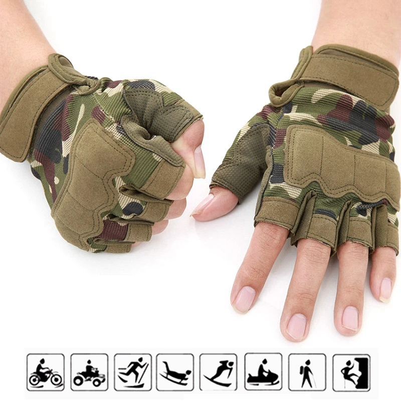 Тактические перчатки военные армейские без пальцев для стрельбы Нескользящие
