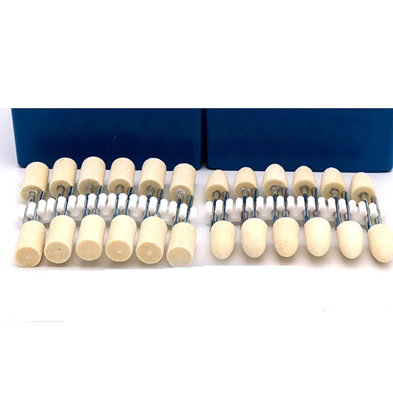 

12pcs Grinding Head Wool Felt Polishing Burrs Point Wheel For Jewelry Rotary Jade Glass Mirror Polishing Grinding Head