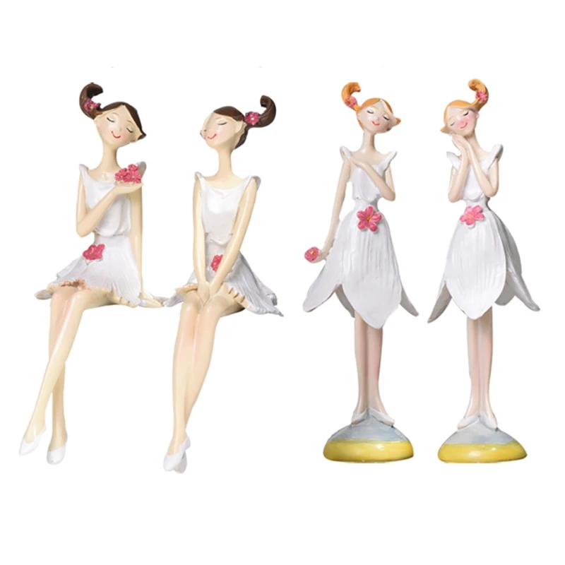 

Beautiful Angel Resin Craft Fairy Figurines Tale Statue Sitting Fairy Statue Art Desk Fairy Wedding Gift Home Decoration
