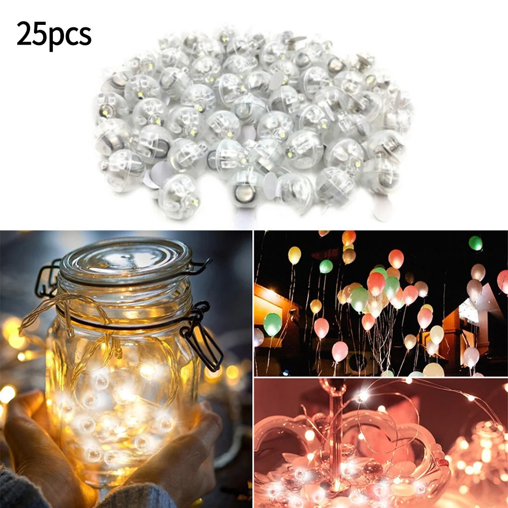 

~25PCS LEDBalloon Lights~Individual Round Led Light~Tiny Wireless Battery~DIY Bar Lantern Christmas~Birthday Wedding~Party Decor