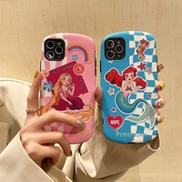 disney the mermaid rapunzel princess phone case for iphone 11 12 13 mini pro xs max 8 7 plus x xr cover