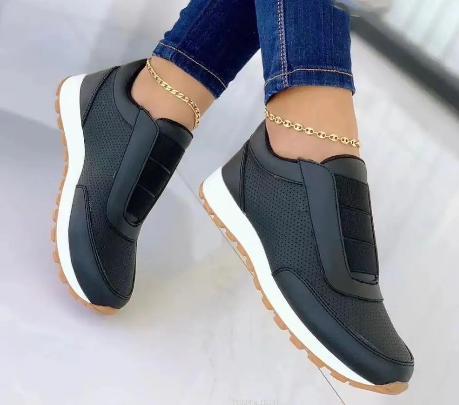 New Summer Spring Shoes Non-slip Soft-soled Running Shoes comfortable Women's Vulcanized Shoes Big flat loafers with round toes