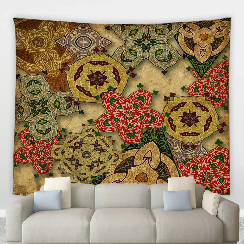 Сахарный Череп Хиппи Большой Гобелен Хэллоуин Мексиканский Скелет Растение