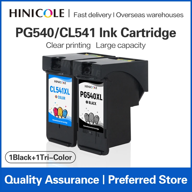 

HINICOLE 2x Ink Cartridge Compatible For 540 PG540 XL CL541 XL For Canon Pixma MX375 MX435 MX475 MX515 MX525 MX535 MX455 MX395