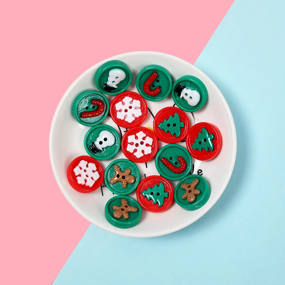 

10pcs Resin Christmas Buttons Flatback Cabochon Dollhouse Miniatures Embellishments Charms Material Scrapbook Diy Craft Supplies