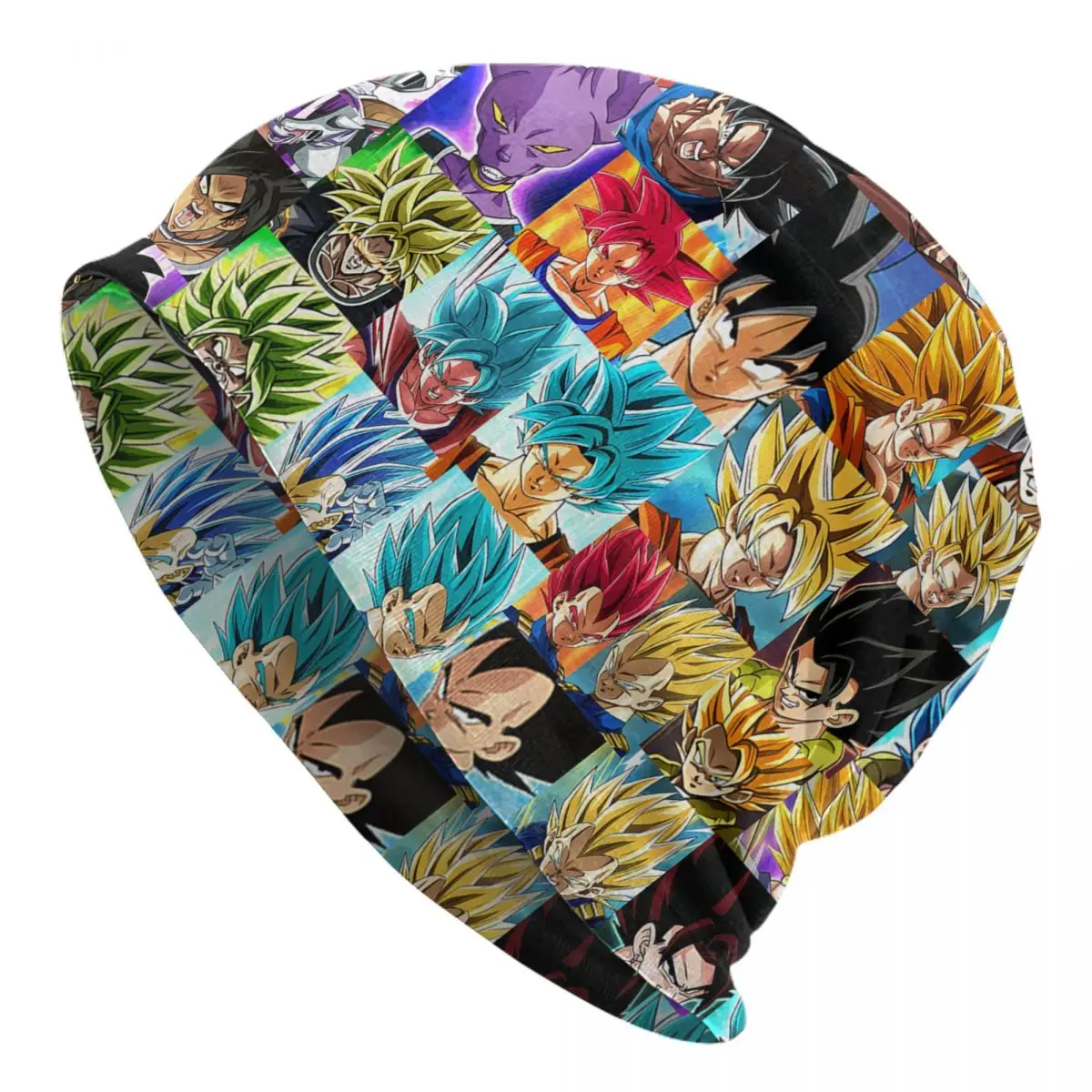 

Son Goku Caps Anime Plaid Hip Hop Men Women Outdoor Skullies Beanies Hat Summer Warm Dual-use Bonnet Knitting Hats