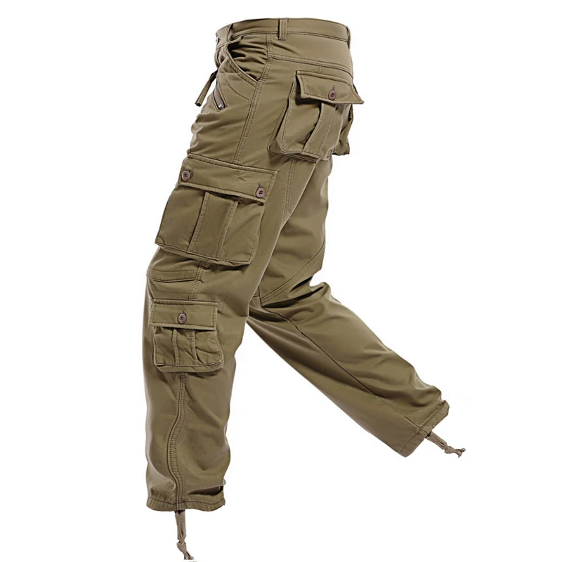 

Multi-Pocket Men's Casual Pants Military Tactical Joggers Cargo Pants Winter Fleece Men Trousers Outdoor Hiking Trekking