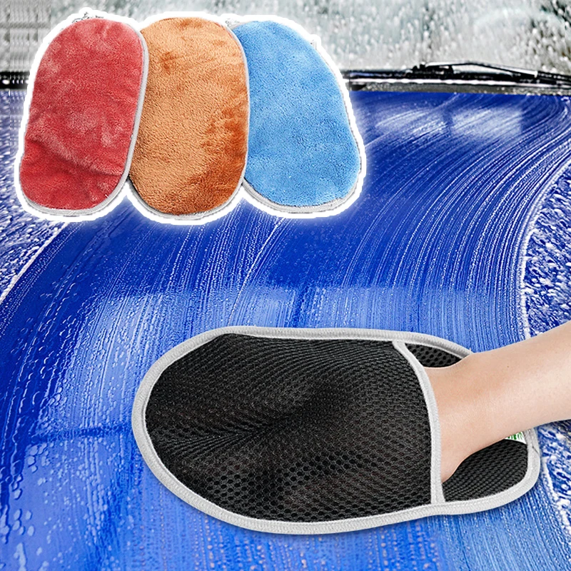 

Ultrafine Fiber Chenille Car Wash Gloves Soft Polishing Glove Washable Thick Car Detailing Cleaning Gloves Washing Supplies Tool