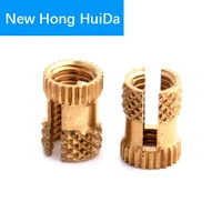 cold pressed slotted copper nuts m3 m4 m5 m6 brass insert nut for plastic wood embedded expansion insertion metric standard