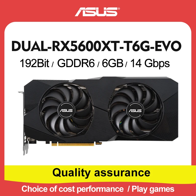 

Asus высококачественный уникальный AMD DUAL-RX5600XT-T6G-EVO GDDR6 192 bit игровой настольный компьютер графическая карта PK RX5600