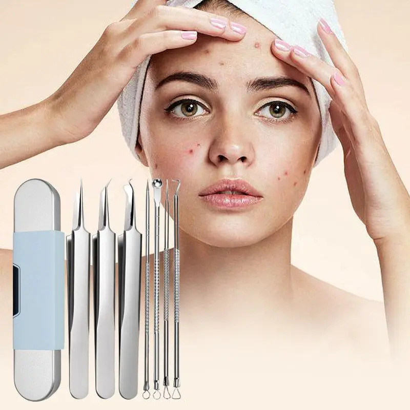 

Stainless Steel Blackhead Remover Tool Kit Dual Heads Remover Designed with an Anti Slip Handle