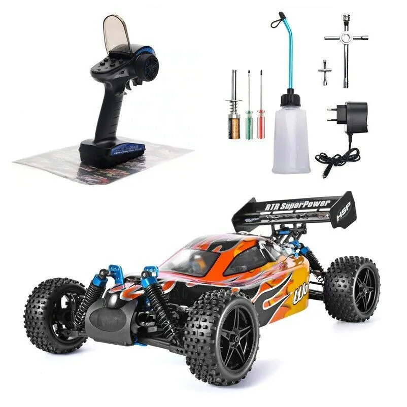 1:10 Scale 4wd Rc Toys Two Speed Off Road Buggy Nitro Gas Power 94106 Warhead High Speed Hobby Remote Control Car