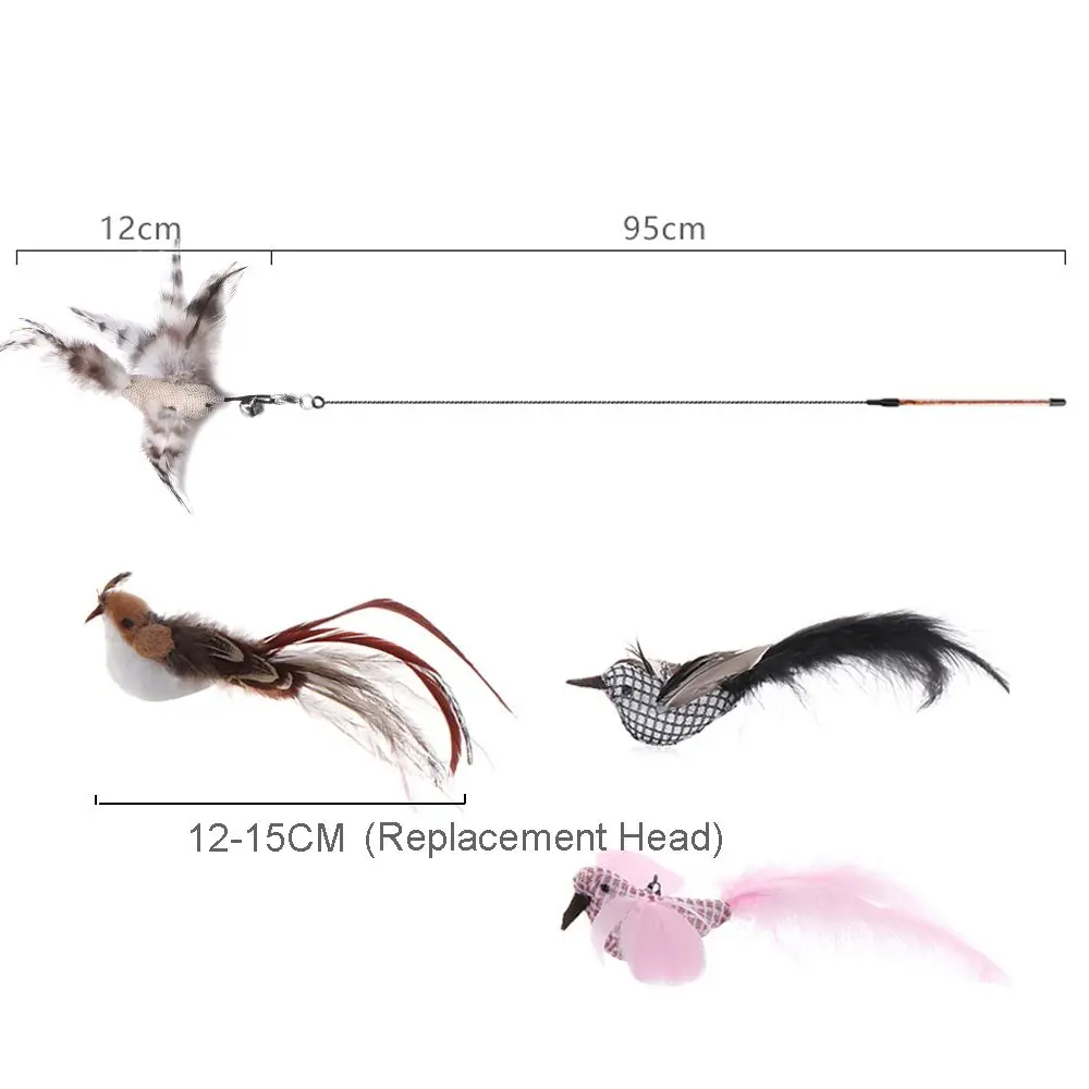 Игрушки для кошек имитация птицы искусственное смешное пушистое перо птица с