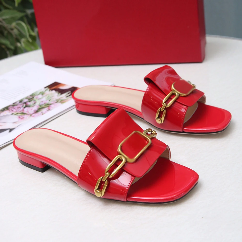 Женские босоножки на плоской подошве повседневные сандалии с квадратным носком