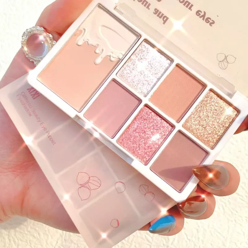 

NEW2023 7 Color Matte Shimmering Eyeshadow Cosmetic Makeup Set Diamond Glitter Long-lasting Eye Shadow Powder Palette Pigment Ma