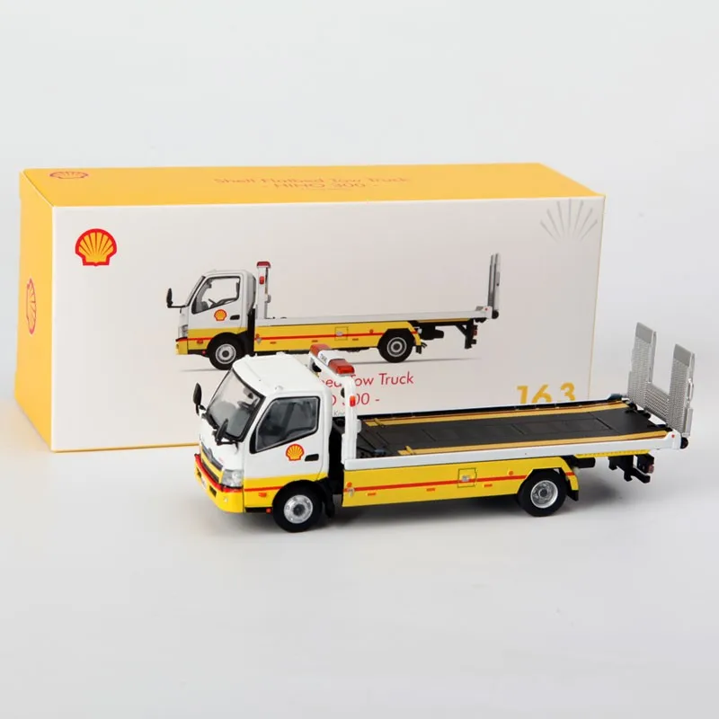 

Tiny 1/64 For Hino 300 Shell 163 Flatbed trailer Truck Metal Diecast Model Car Gifts Collection Ornament Display