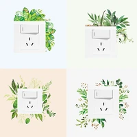 green leaf diy switch sticker personality wall switch cover sticker self adhesive modern art room switch decal home decoration