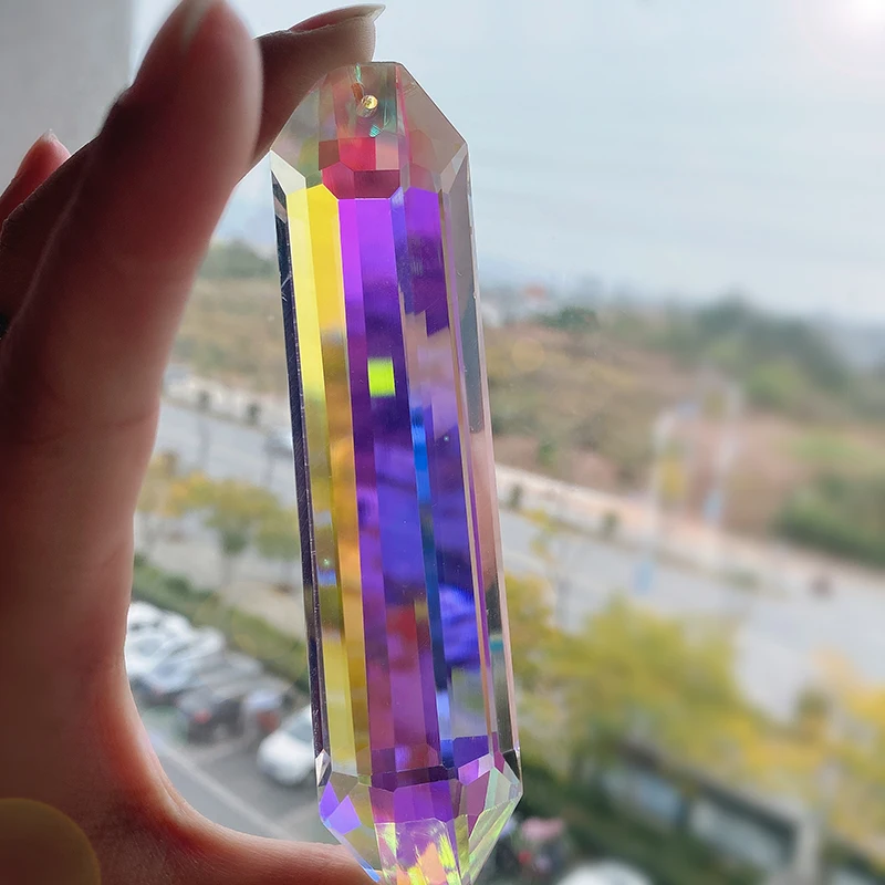 

H&D 120mm AB-Colors Crystal Prisms Suncatcher Rainbow Maker Hanging Drops Pendant For Window Chandelier Parts DIY Home Decor