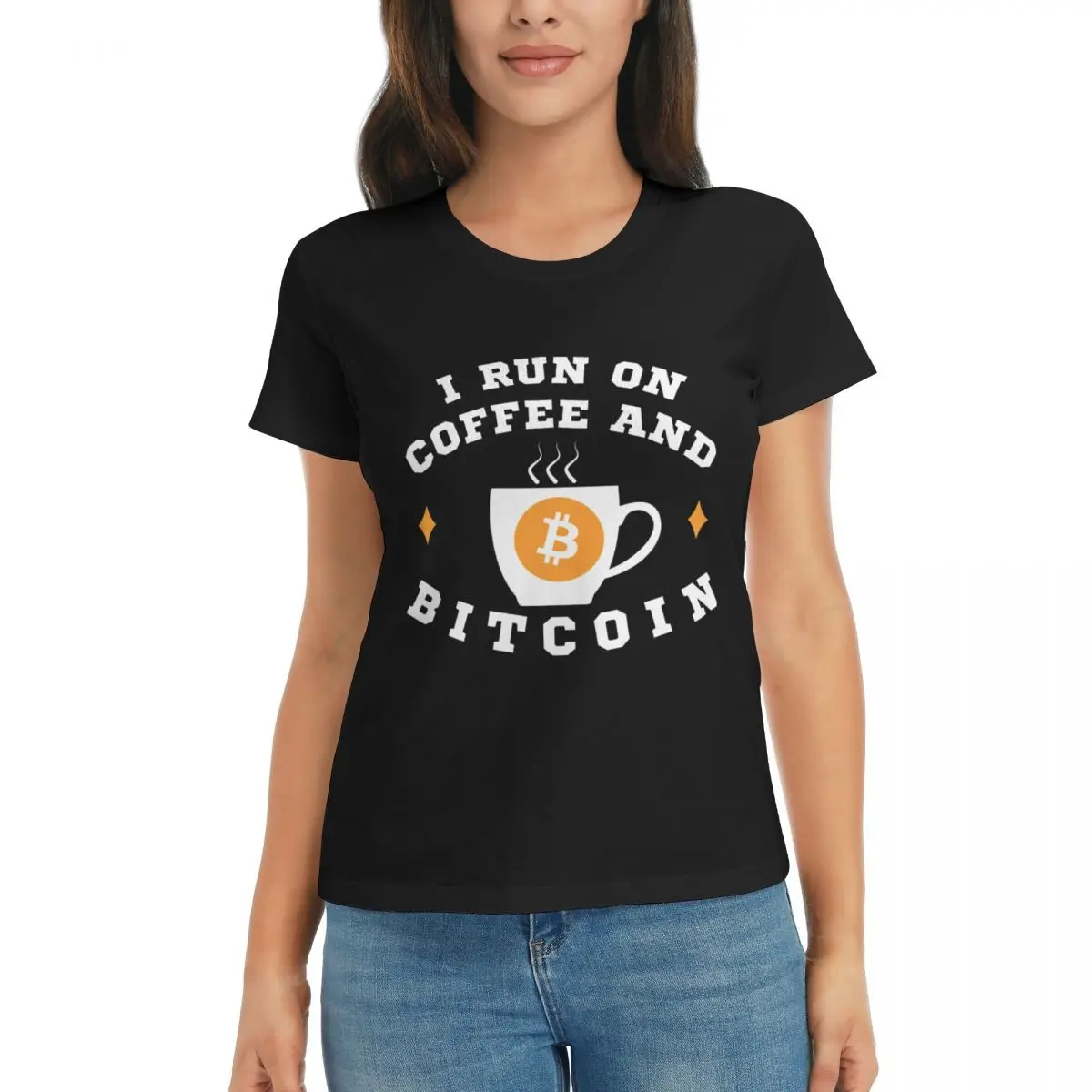 

Bitcoin I Run On Coffee And Bitcoin Racerback Tank Campaign Top tee Top quality Activity competition Black Novelty Eur Size