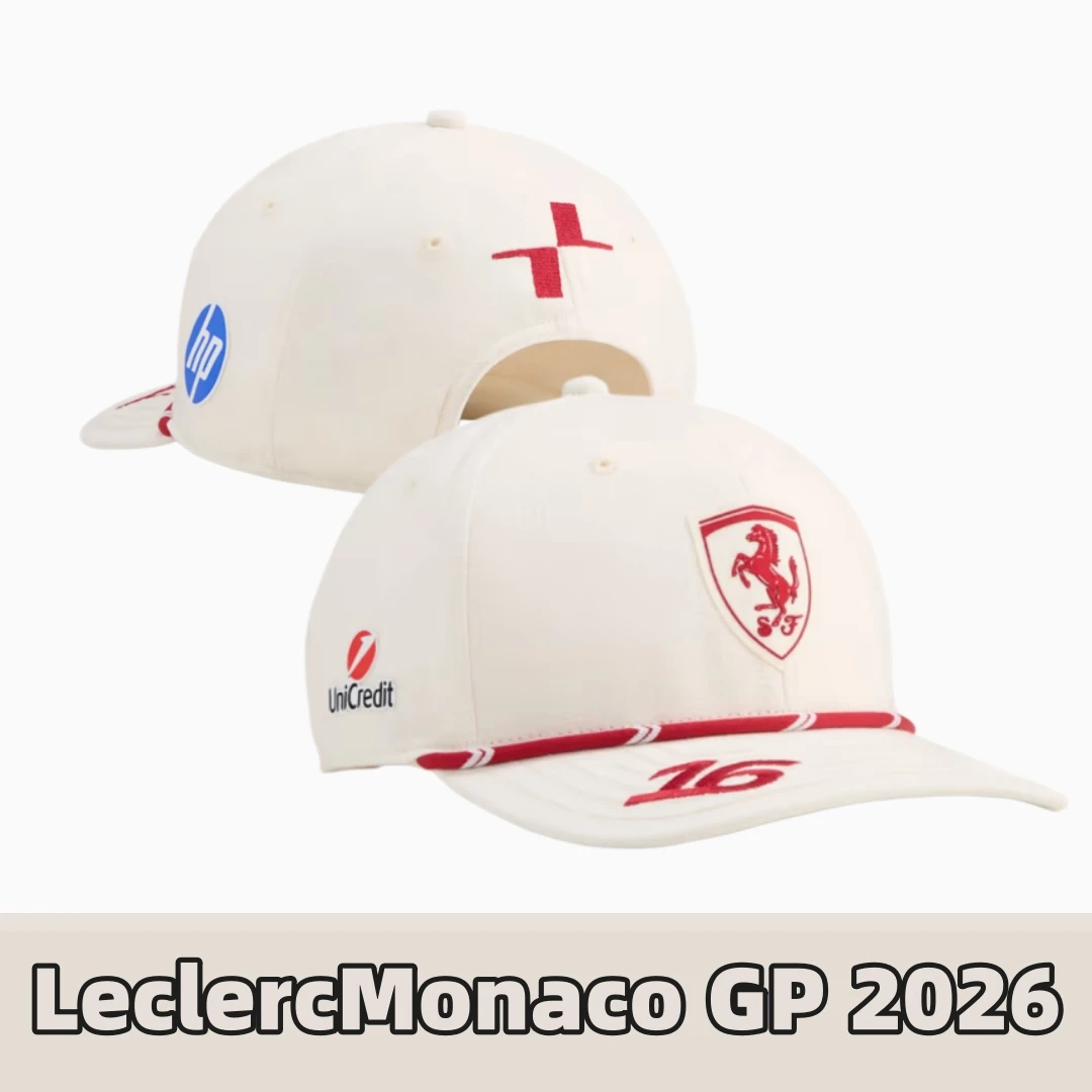 Фото Бейсболка Scuderia Ferrari Team 2026 MONACO GP Charles Leclerc, реплика кепки Ferrari Charles Leclerc Homerace №1