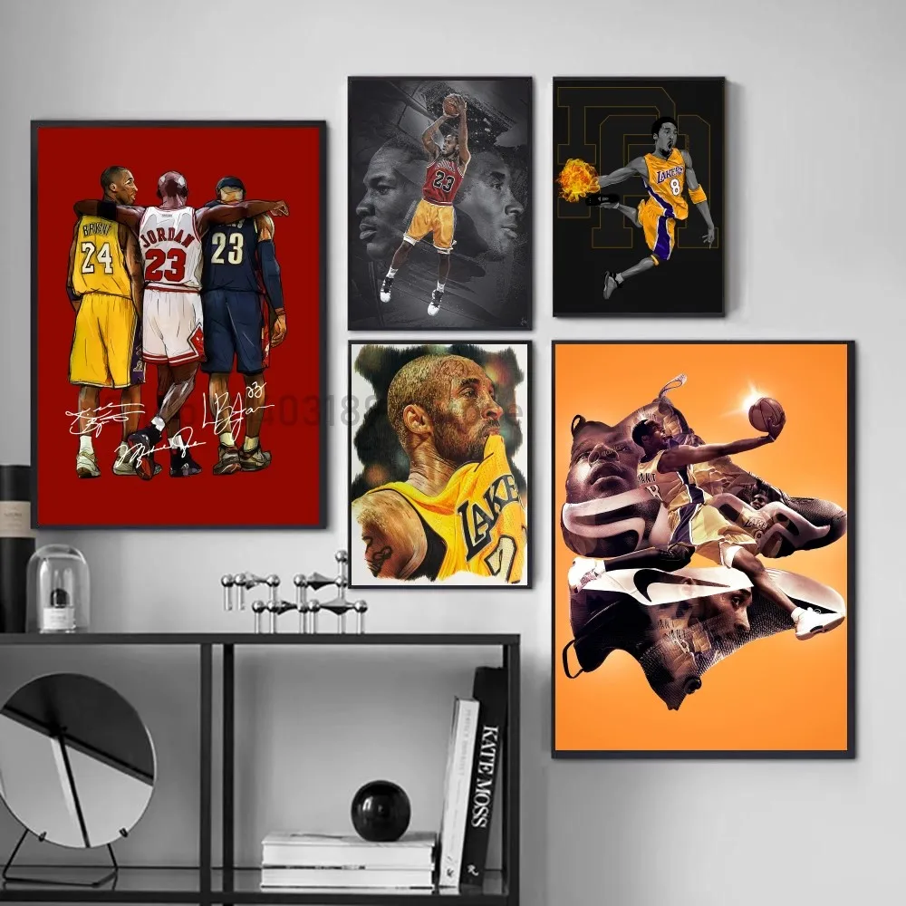 1 шт. K-Kobe Черная Мамба B-Брайант плакат самоклеящаяся Искусство фотокофейни бара