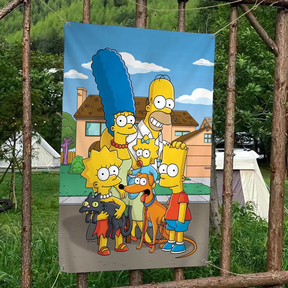 Мультфильм аниме S-Simpsons DIY флаг для семейной группы фото гостиная домашний декор в