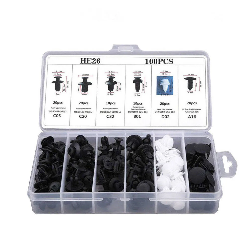 

Clip Fasteners Door Panel Rivet Kit Nylon Push Pin Retainer Accessories