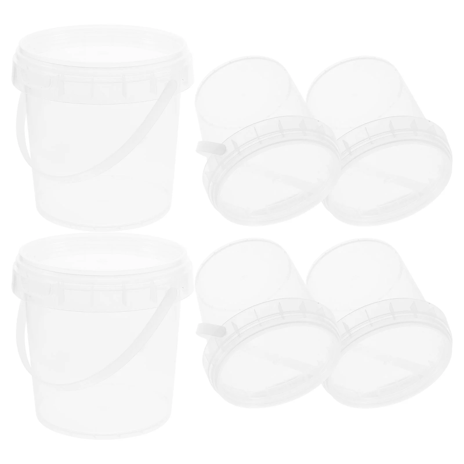 

6pcs Milk Tea Container Food Container Reusable Ice Cream Bucket Portable Beverage Bucket