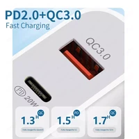 pd 20w usb type c charger led adapter fast phone charge for iphone 12 11 pro max x xs xr 7 ipad