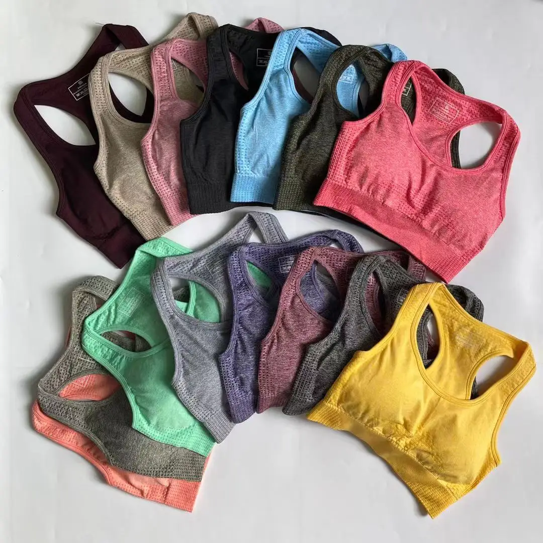 

15 Colors Women Seamless Fitness Sports Bra Running Workout Push Padded Yoga Bra Female Workout GYM Clothing Crop Top Sportswear