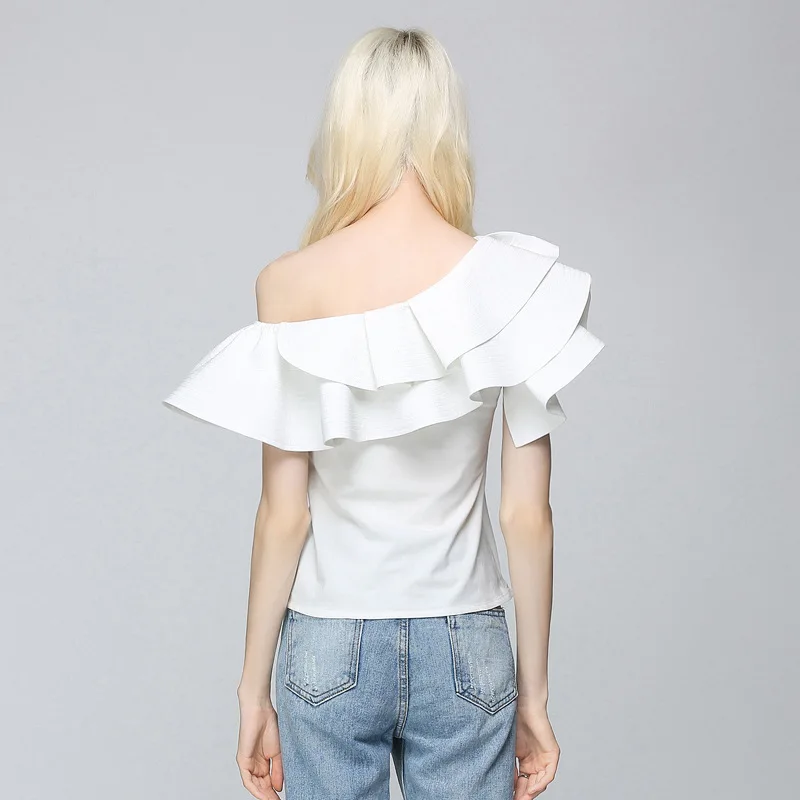

SuperAen 2022 Summer New Sexy Off-the-Shoulder Stripe Skew Collar Women Slim Sleeveless Shirt