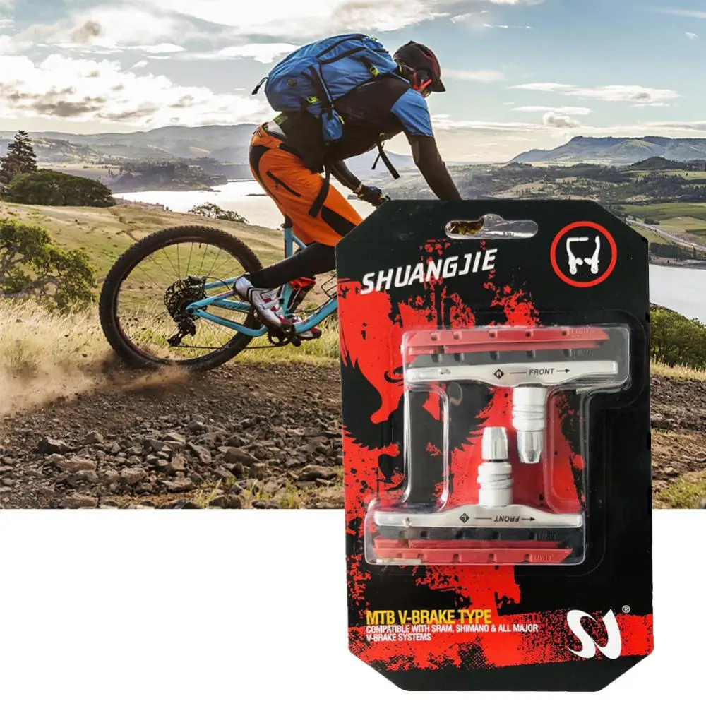 

Mountain Bike Brake Pads Thickness Wear Resistance V-shaped High-grade Rubber Bicycle Brake Pads Bike Part Riding Accessories