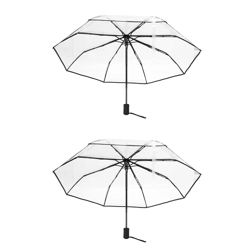 

Автоматический зонт, прозрачный компактный складной, с защитой от ветра и дождя, 2 шт.