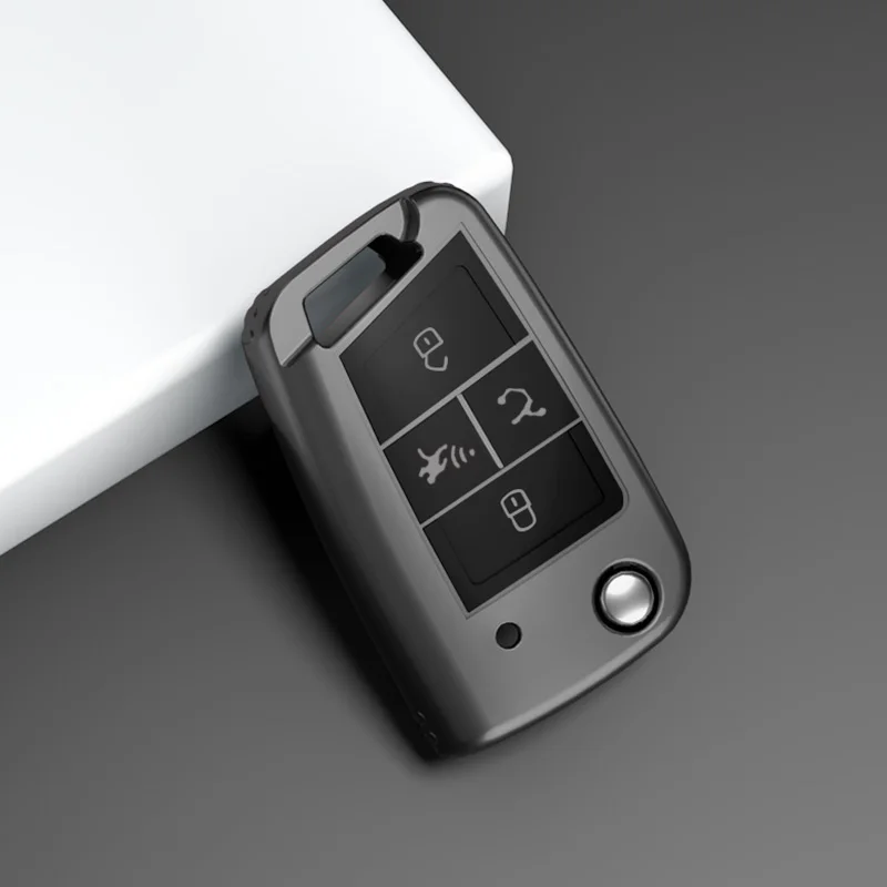 

Чехол для автомобильного ключа из ТПУ с 4 кнопками, брелок для Volkswagen VW Golf 7, ALLTRACK MK7, Tiguan, SEAT Ateca, Leon, FR 2, Ibiza, Skoda Octavia