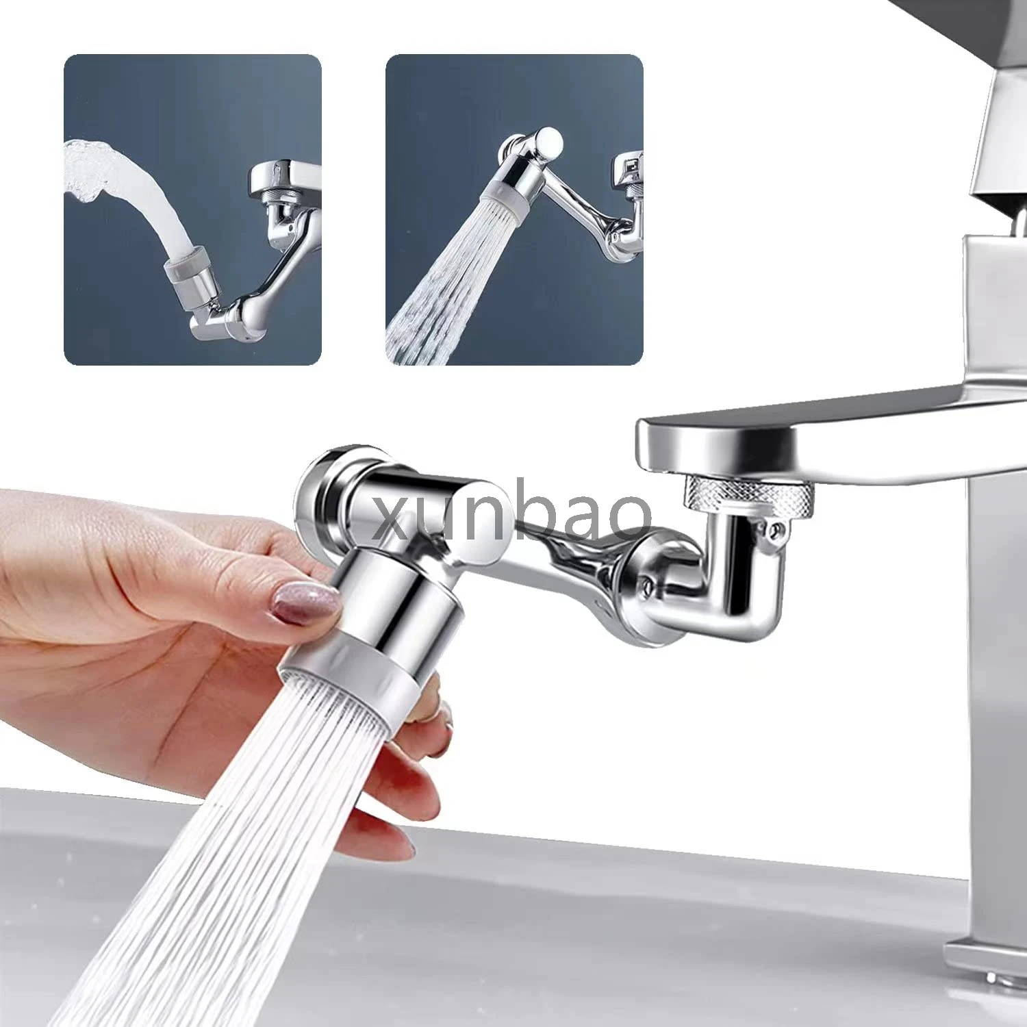 

Universal 1080 Degree Rotatable Multifunction Bathroom Sink Extender Swivel Robotic Arm Swivel Extension Faucet Aerator