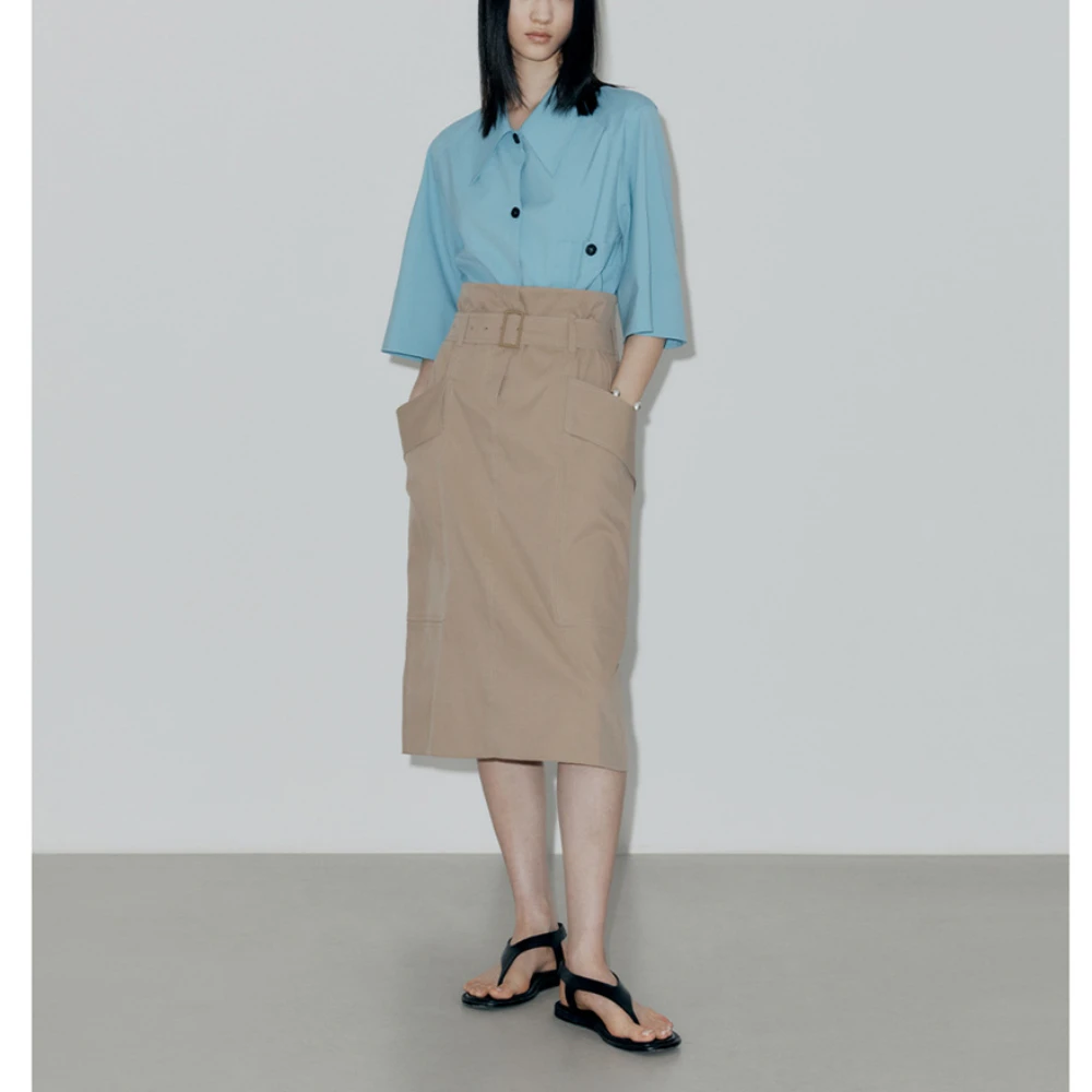 Женская хлопковая юбка-трапеция с завышенной талией в стиле Харадзюку