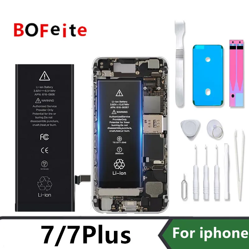 BoFeite Phone Battery For iPhone 7 7plus Replacement Bateria For Apple Mobile Phone Bateria 100% brand new 0 Cycle