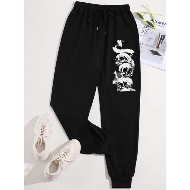 

Skull Print Sweatpants y2k clothes cargo pant women korean fashion Female clothing trousers streetwear harajuku grunge aesthetic