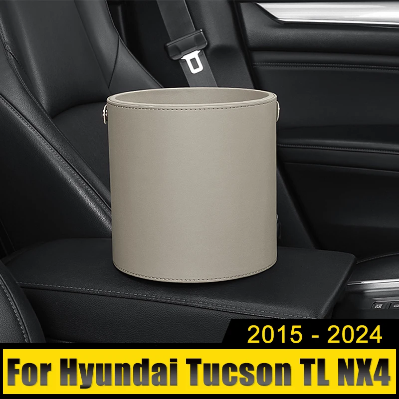 

For Hyundai Tucson TL NX4 2015 2016 2017 2018 2019 2020 2021 2022 2023 Portable Car Circular Trash Can Garbage Pocket Dustbin