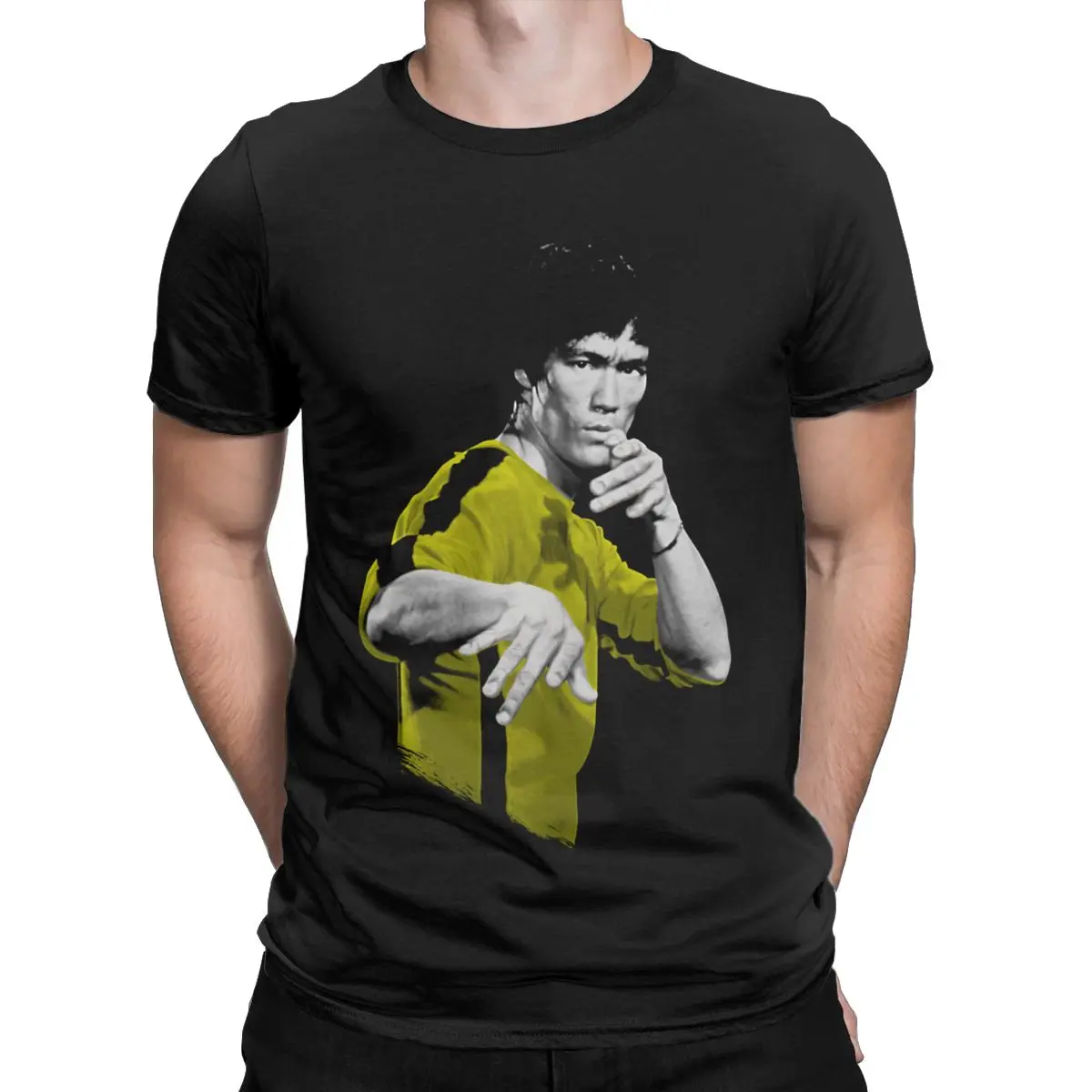 

Men T Shirts Leisure Tees Bruce Lee Suit Of Death Short Sleeve Crewneck T-Shirts Male Clothes women blouse vintage tshirt 90s