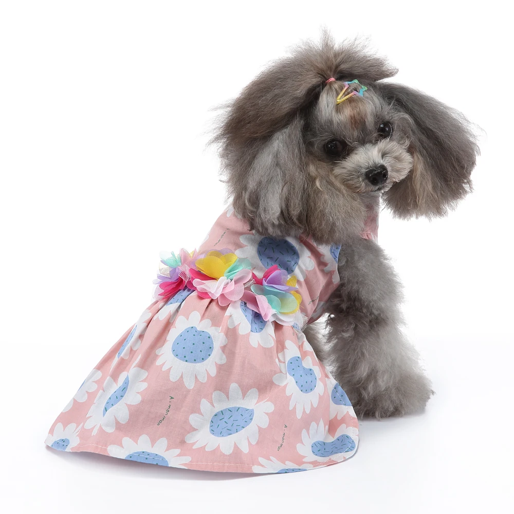 Small Sized Dog Clothes For Dogs Females Pet Fantasy Lolita Clothing Cat Dress For Pet Luxury Dress Puppy Hanbok Cherry Dress