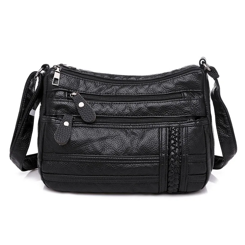 

Женская сумка-мессенджер с несколькими карманами, высококачественные сумки через плечо из мягкой искусственной кожи, повседневные сумки ч...