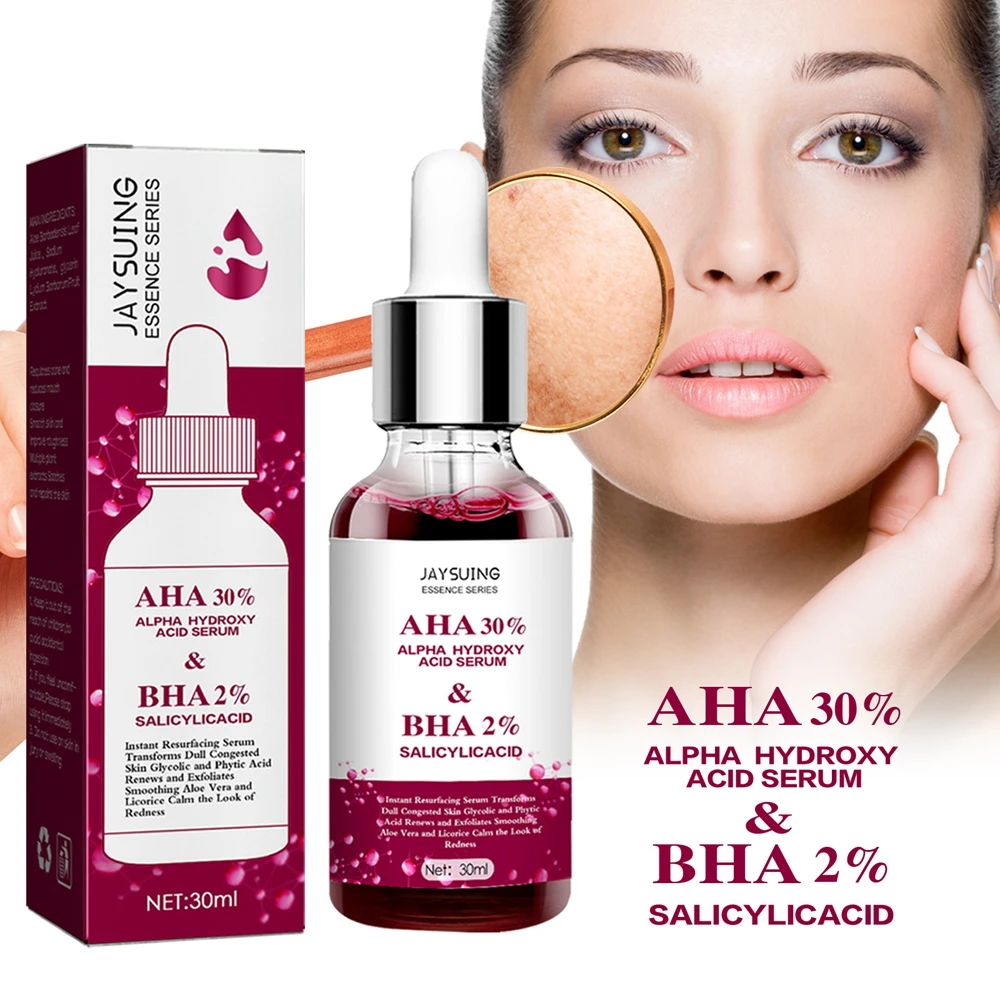 

30ml AHA 30% + BHA 2% Face Serum Fruit Acid Acne Treatment Oil Control Remove Blackheads Shrink Pores Skin Texture Improve Care