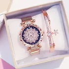 Женские романтичные наручные часы Gfit, браслет с матовым ремешком со звёздным небом, простые часы в повседневном стиле