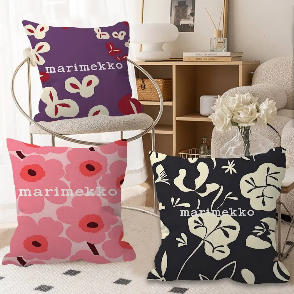 Фото Наволочка Marimekko U-Unikko с цветочным узором для диванной подушки, декоративная наволочка для дома №5