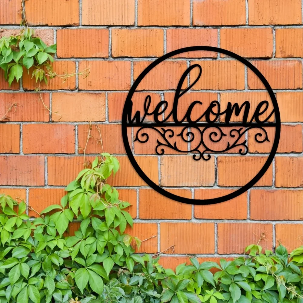 Привлекательный металлический знак приветствия для зоны входной двери: