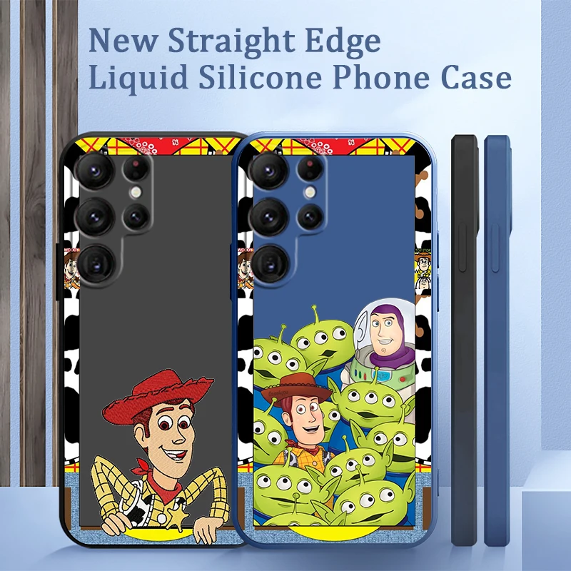 

Phone Case For Samsung Galaxy S22 S21 S20 Pro FE S10 Note 20 Plus Lite Ultra 5G Toy Story Disney Cute Luxury Liquid Rope Cover